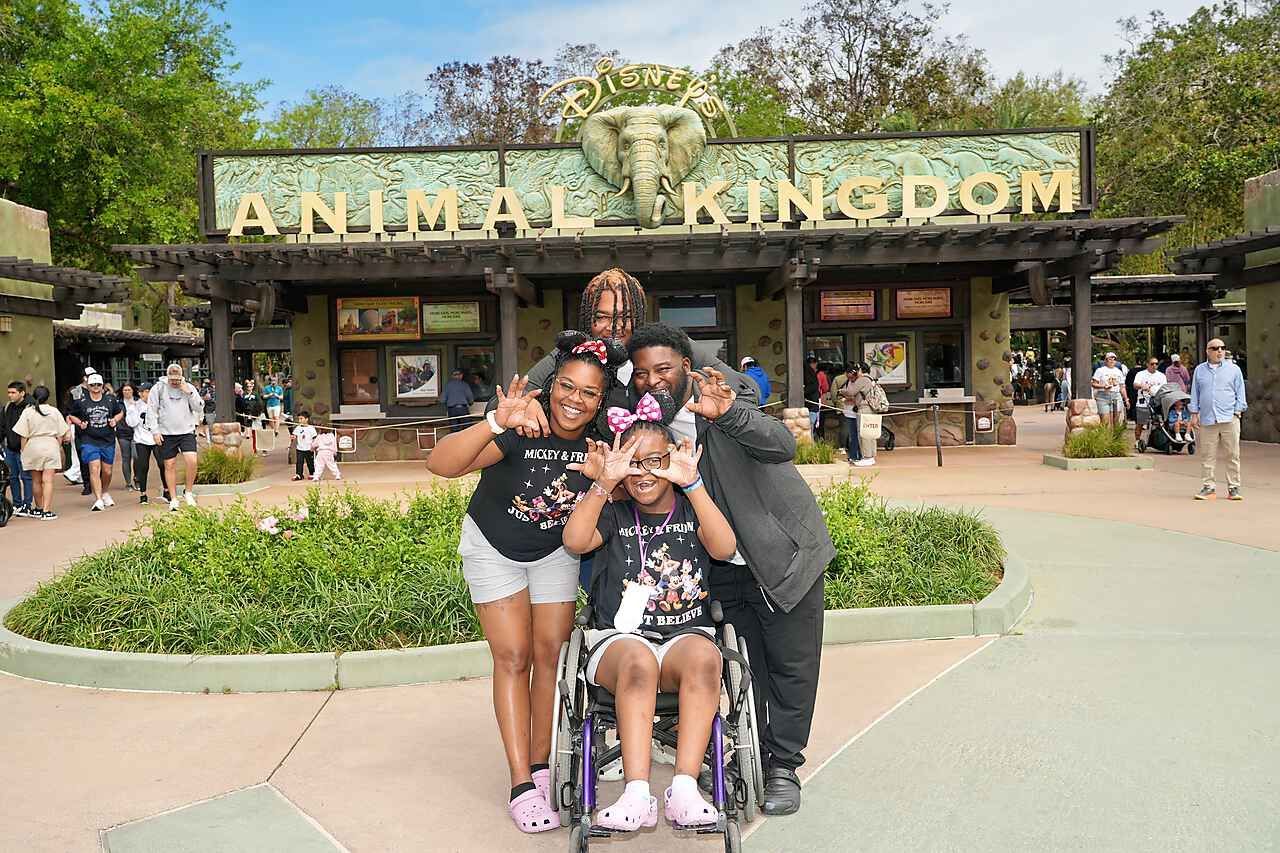 Anaiya and her family at Disney’s Animal Kingdom