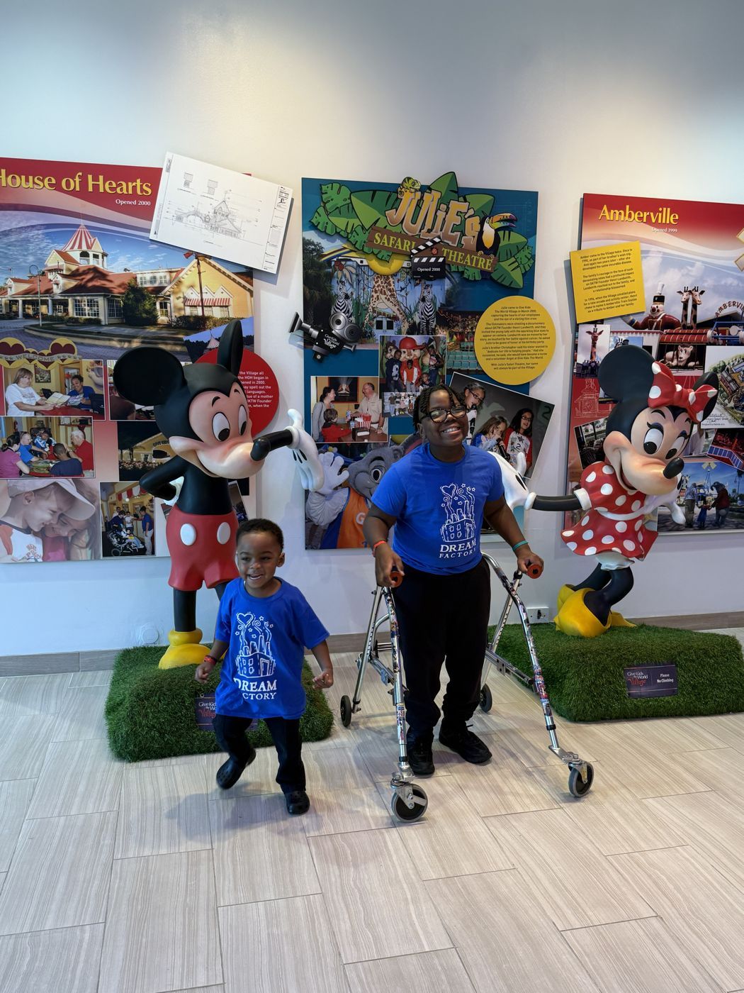 Kaydon with Mickey and Minnie at Give Kids the World Village